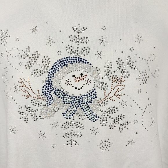 Decorated Originals White Studded Snowman Sweatshirt - Picture 2 of 8